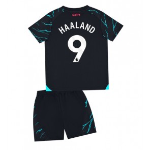 Manchester City Erling Haaland #9 Koszulka Trzecich Dziecięca 2023-24 Krótki Rękaw (+ Krótkie spodenki)
